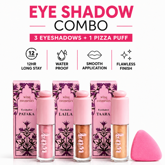 3 Liquid Eyeshadows Combo plus 1 pizza puff