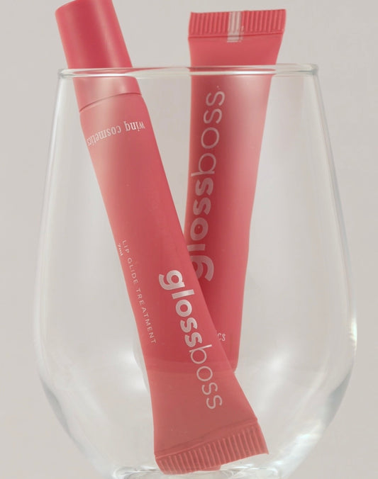 Combo of 2 Lip Treatment GLOSSBOSS(pink & clear) plus tote bag & charms