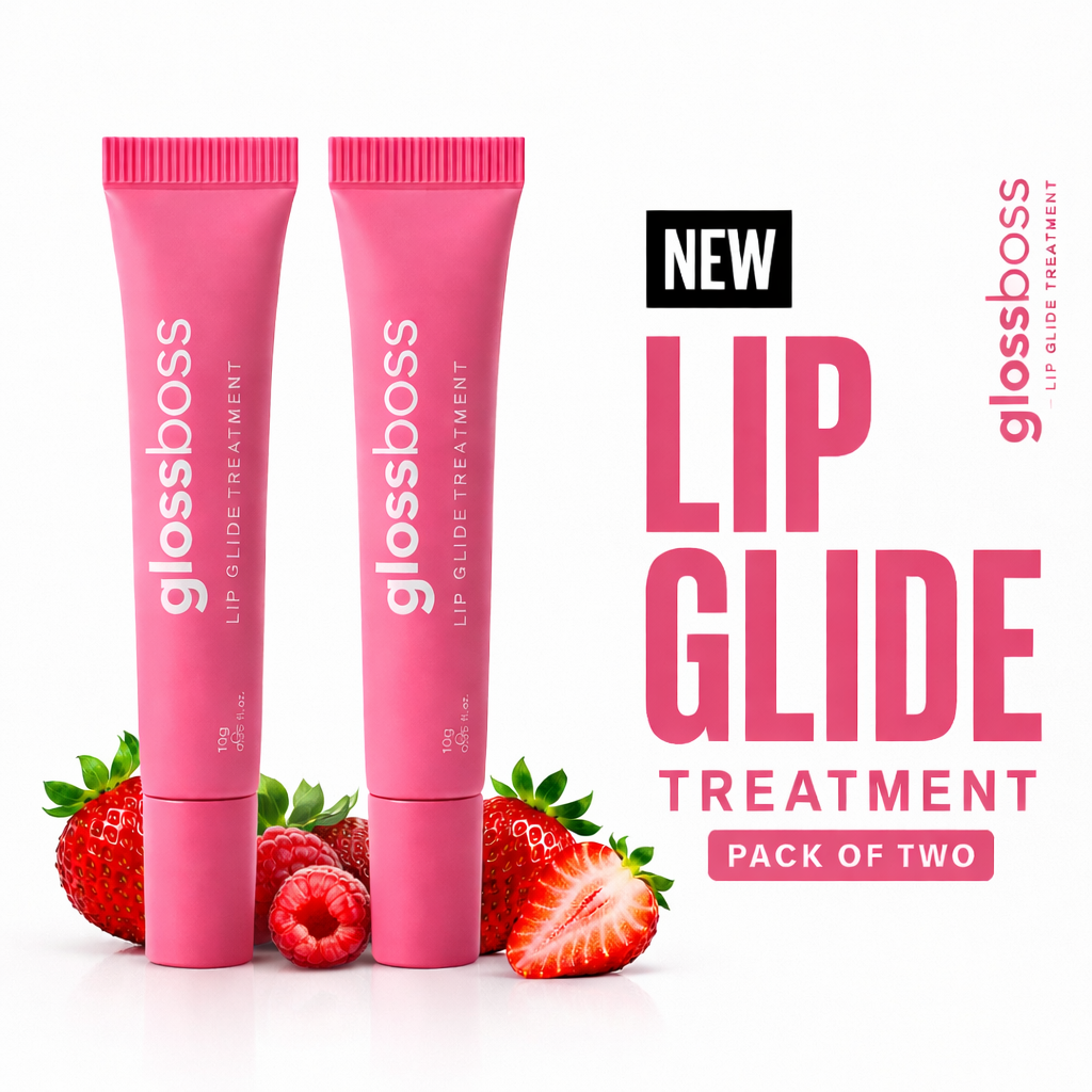 Combo of 2 Lip Treatment GLOSSBOSS(pink & clear) plus tote bag & charms