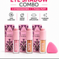 3 Liquid Eyeshadows Combo plus 1 pizza puff