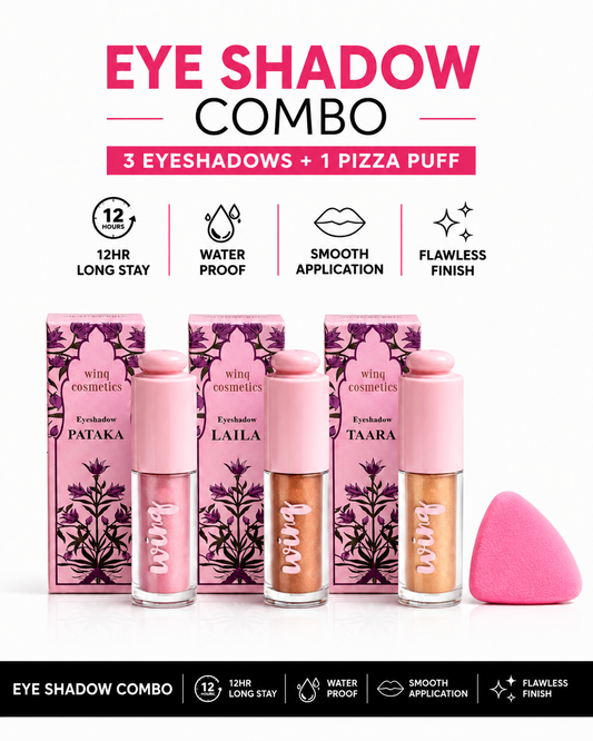 3 Liquid Eyeshadows Combo plus 1 pizza puff