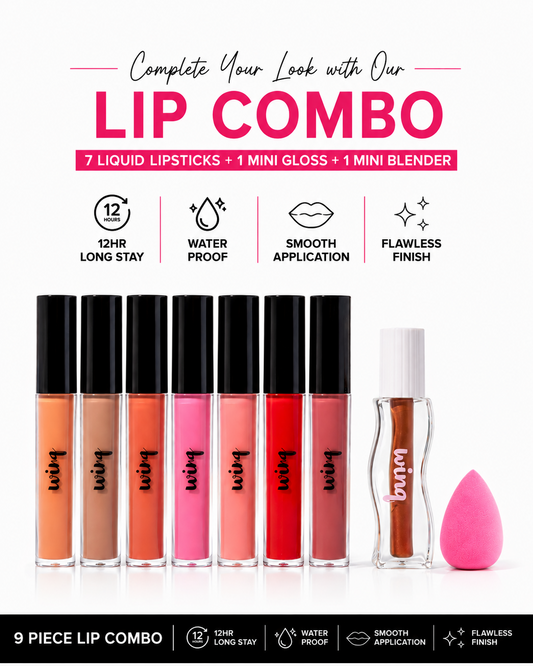 7 Matte Lipsticks + 1 Gloss + Mini Blender