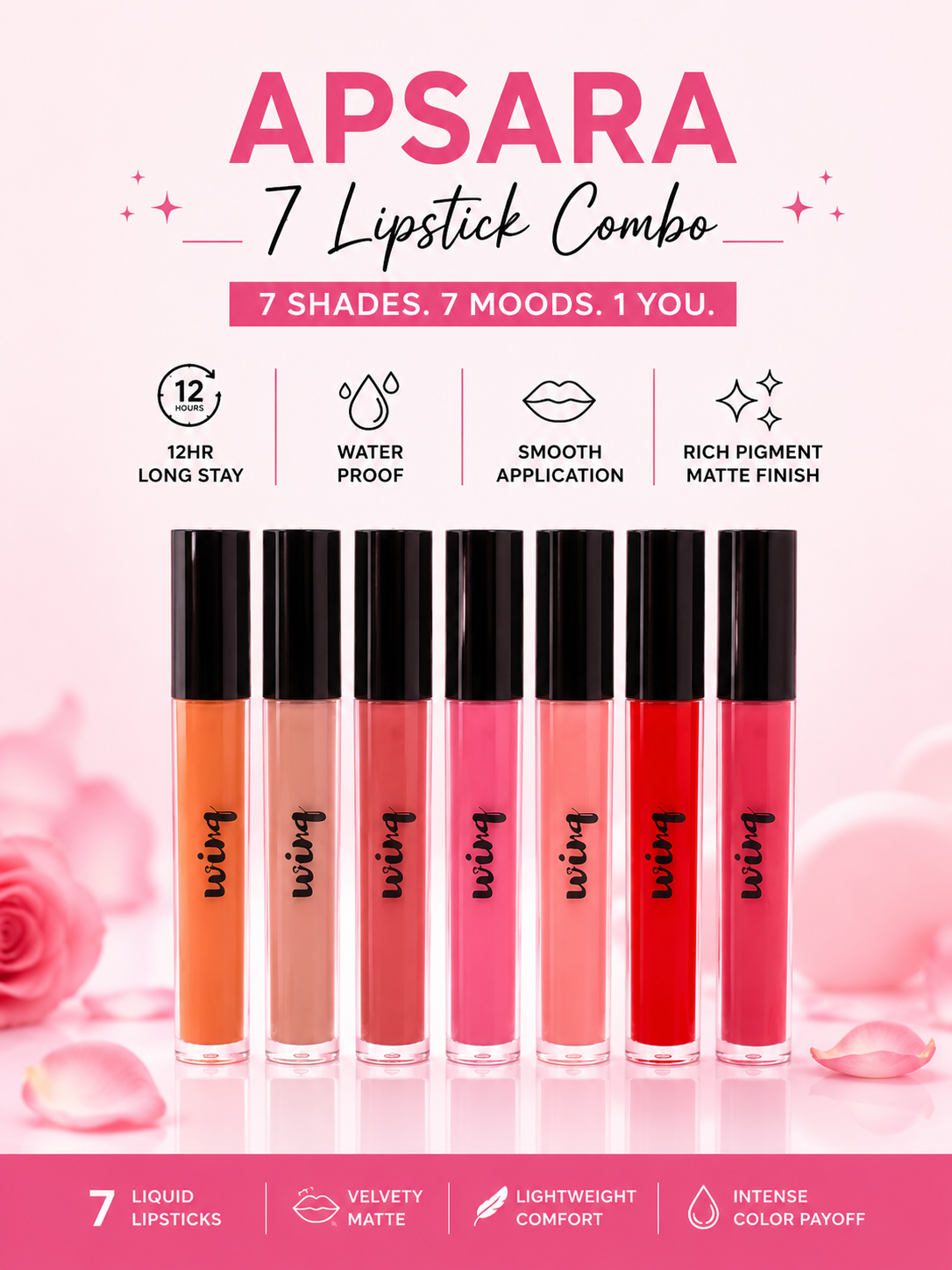 Gift Combo- Crowne & Apsara Pack Of 14 Lipsticks