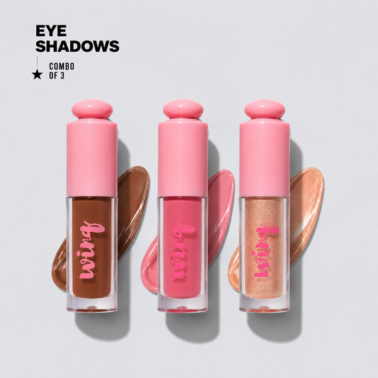 3 Liquid Eyeshadows Combo plus 1 pizza puff