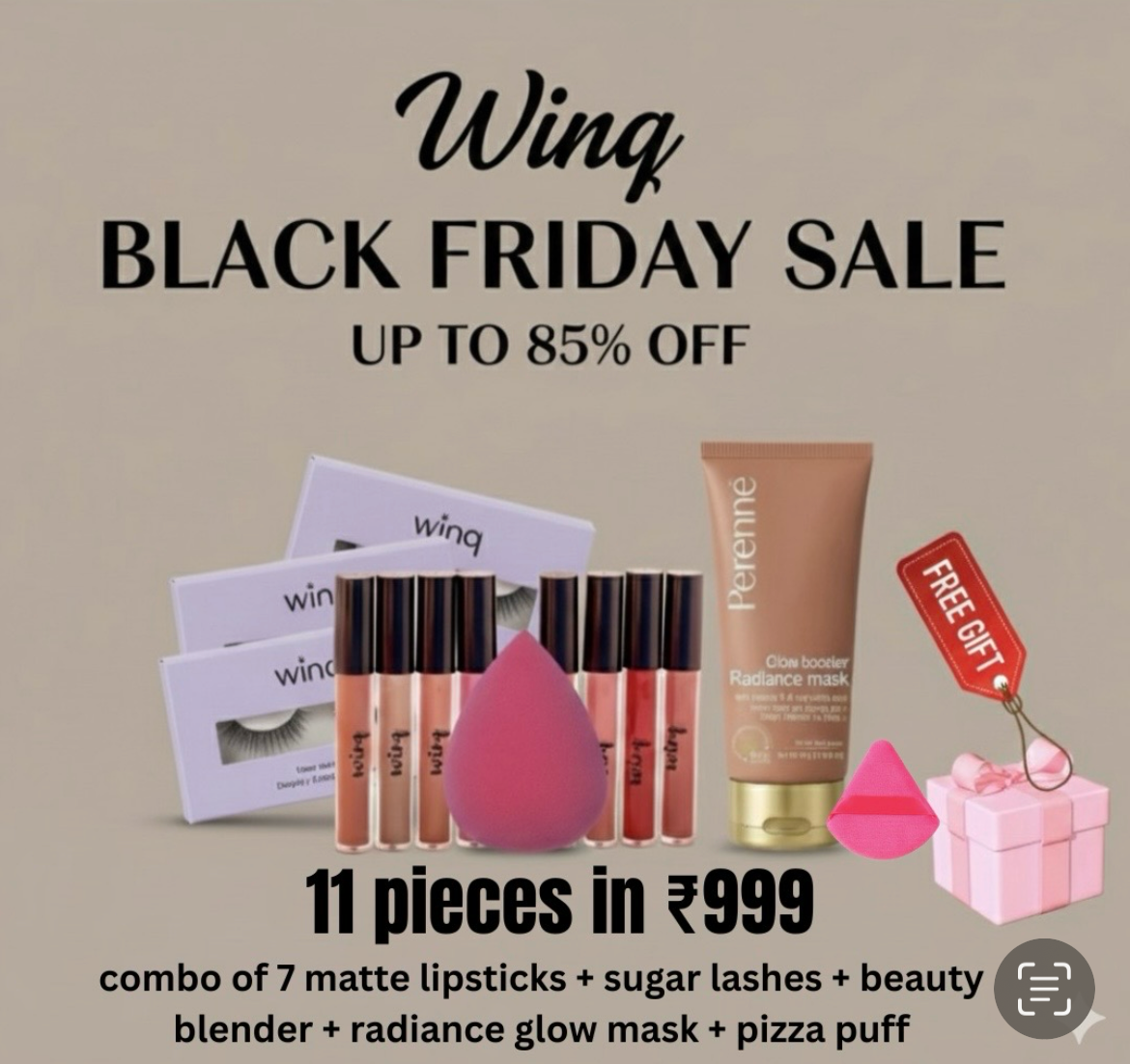 11 pcs in ₹999 COMBO plus free gifts