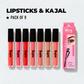 Shimmer Matte Lipsticks and free gift  (Pack of 9) plus free gifts